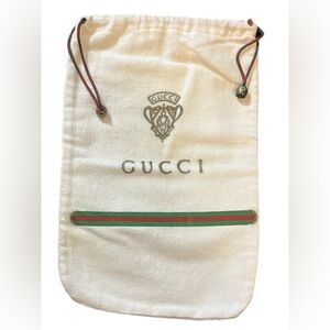 VTG GUCCI Small Dust Bag Italy Cream 100% Cotton
